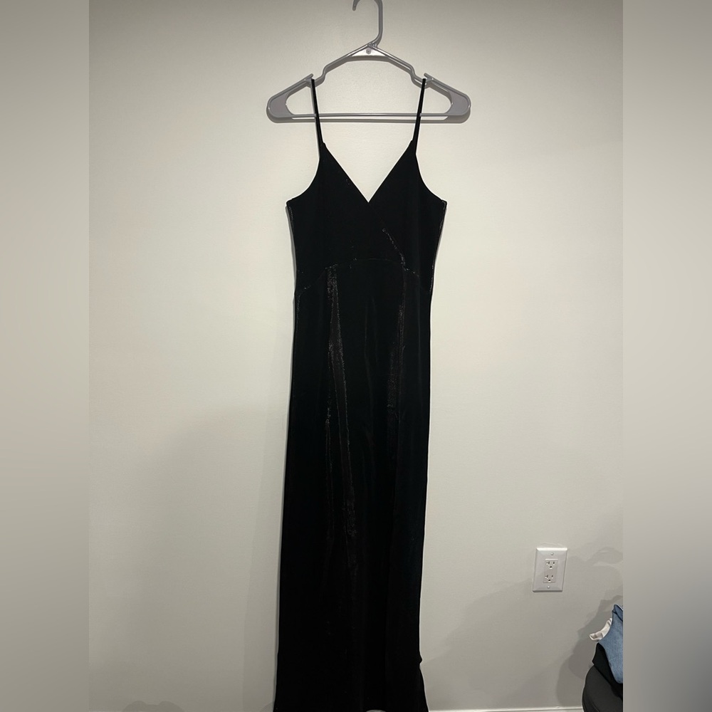 Federica Tosi Black Shimmer Sleeveless V Neck Evening Gown Sz S NWT $355 - Picture 7 of 10